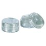 Plastbeh�llare � 3,0 cm x 1,7 cm - kristallklar runda, skruvlock