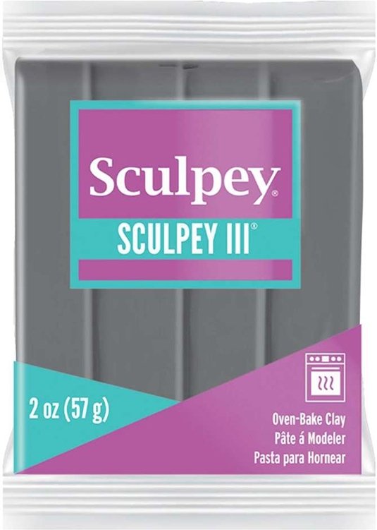 Clay Sculpey III 57g - Elephant Grey 1645 - Ovnherdende, Modelleire, Håndverk for barn, Hobbymateriale, Håndverk