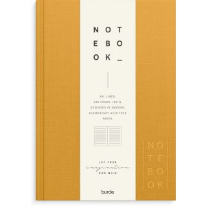 Notesbog tekstil sennep A5 linjeret Notesbog tekstil sennep A5 linjeret