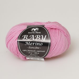 Svarta Fret Baby Merino garn 25g Medium rosa (42)