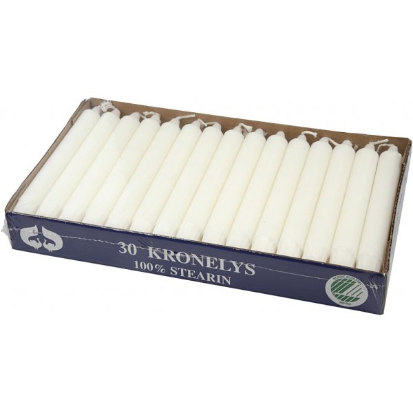 Kronljus - vit - 30 st Kronljus - vit - 30 st