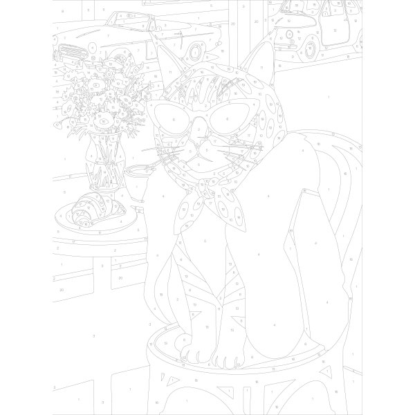 M�la efter nummer 30 x 40 cm - Fashion Kitty