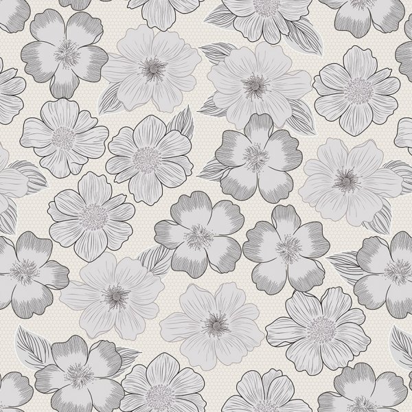 Vaxduk med Blossom motiv - Gr�