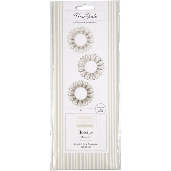 Materialsett Rosetter Vivi Gade Design 8 cm 6 stk - Blandede design Materialsett Rosetter Vivi Gade Design 8 cm 6 stk - Blandede design