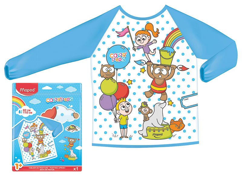 Forkle - Maped - Color Peps med ermer 1+ (82-110cm) - Maleforkle, Beskyttelsesartikler, Håndverk