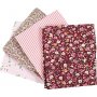 Patchwork stoff - rosa - 4 stk