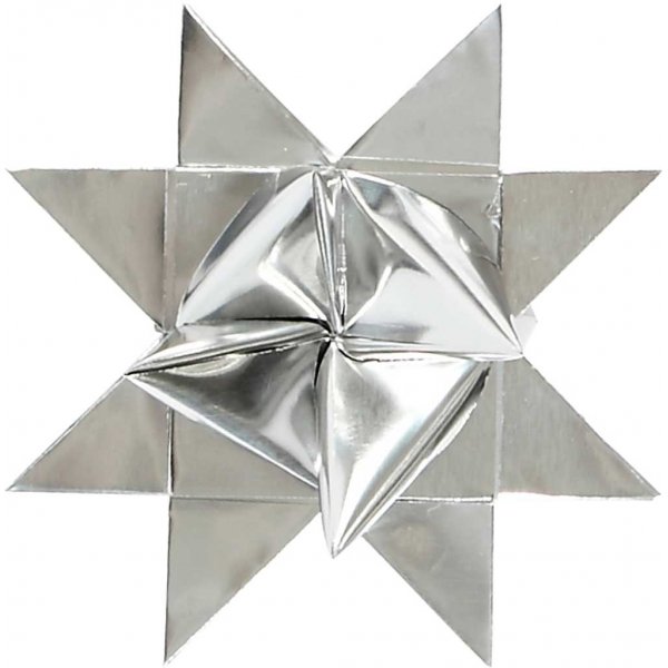 Stjärnstrimlor - silver - Ø4,5 cm - 100 strimlor Stjärnstrimlor - silver - Ø4,5 cm - 100 strimlor