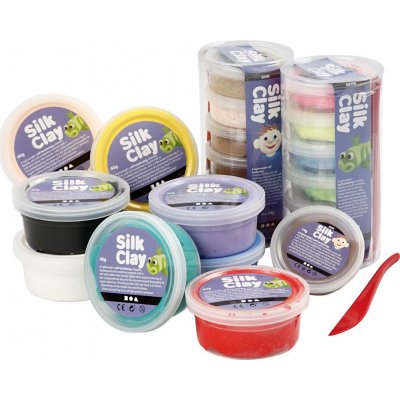Silk Clay - blandede farver - 22 krukker
