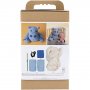 DIY-s�t amigurumi flodhest bl� og lysebl� - 1 pakke.