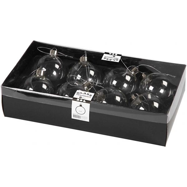 Glaskulor - transparent - 8 st Glaskulor - transparent - 8 st