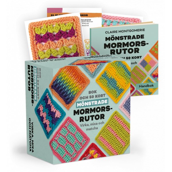 Mönstrade mormorsrutor Bok och 50 kort: Virka, mixa och matcha Mönstrade mormorsrutor Bok och 50 kort: Virka, mixa och matcha