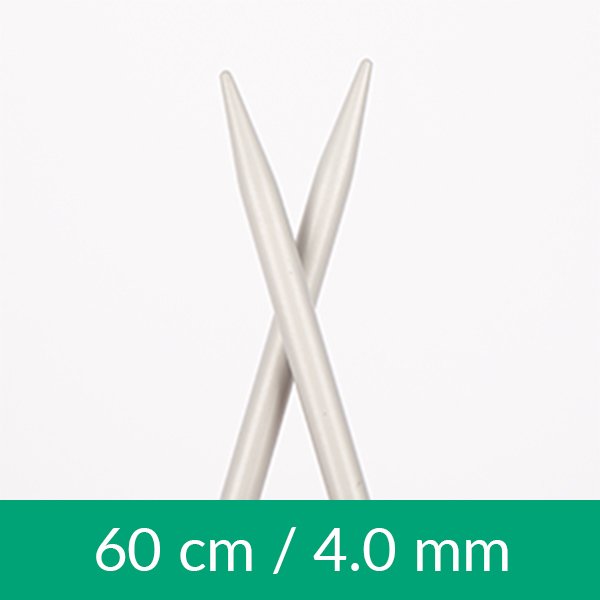 Cirkulære strikkepinde - aluminium - 60 cm 4,00 mm / 23,6 tommer US 6 - Rundpinde, Strikkepinde, Strikning, Strikke, hækle, knytte og væve