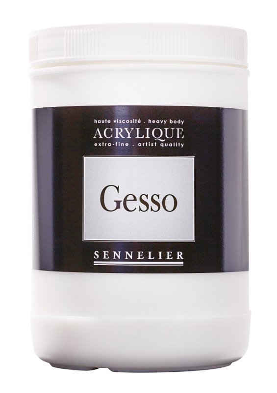 Akrylmedium Sennelier 1 Liter - Gesso - Akrylmedier, Malermedium, Fernis og kunstner medier til kunstmaling