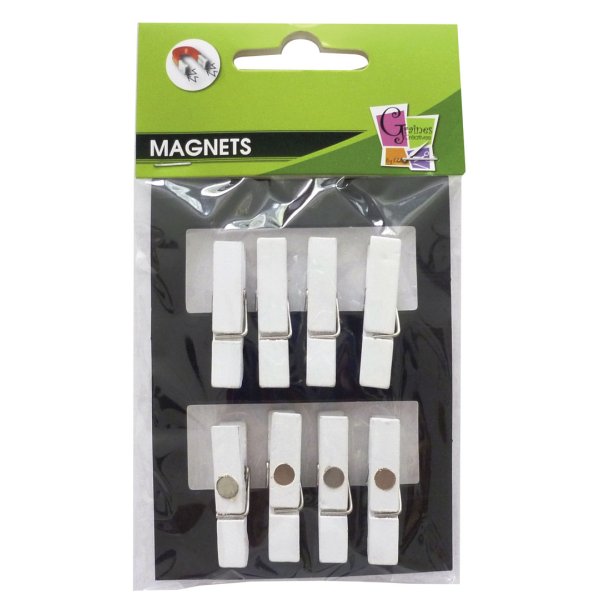 8 magnetiska klämmor vita 35 mm 8 magnetiska klämmor vita 35 mm