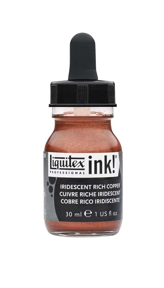 Akrylblæk Liquitex 30 ml - 230 Iridescent rich copper - Tusch & Blæk, Kunstnerfarver