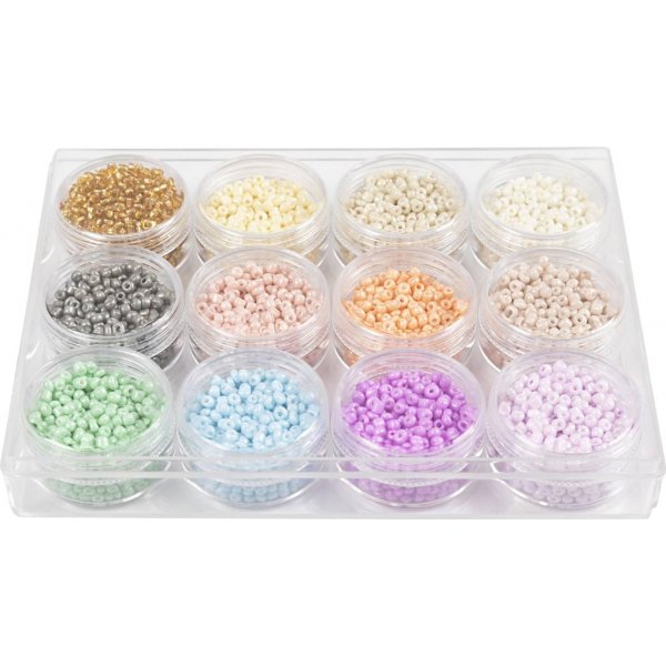Rocaillepärlor - pastellfärger - 12 x 17 g Rocaillepärlor - pastellfärger - 12 x 17 g