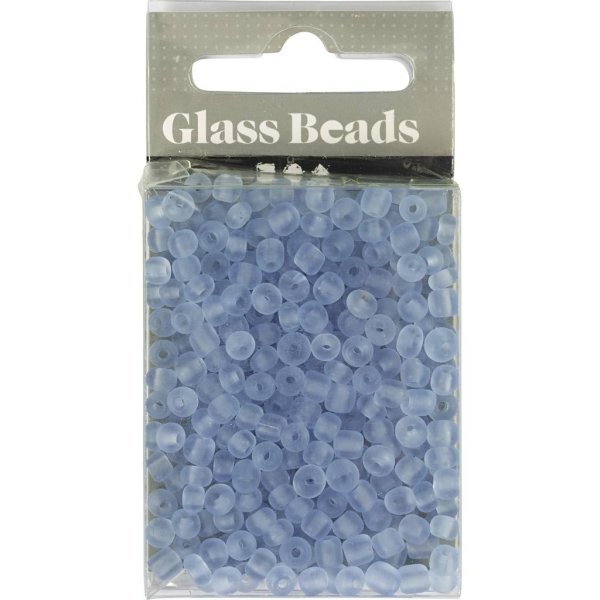 Rocaillepärlor 4 mm Matt Frozen Ljusblå 25 g Rocaillepärlor 4 mm Matt Frozen Ljusblå 25 g