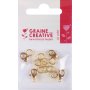 Set med 4 guldfärgade karbinhakar med ringar, 12 mm Set med 4 guldfärgade karbinhakar med ringar, 12 mm