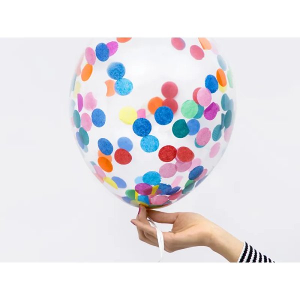 Konfettiballonger med cirklar 30 cm mix - 6-pack Konfettiballonger med cirklar 30 cm mix - 6-pack