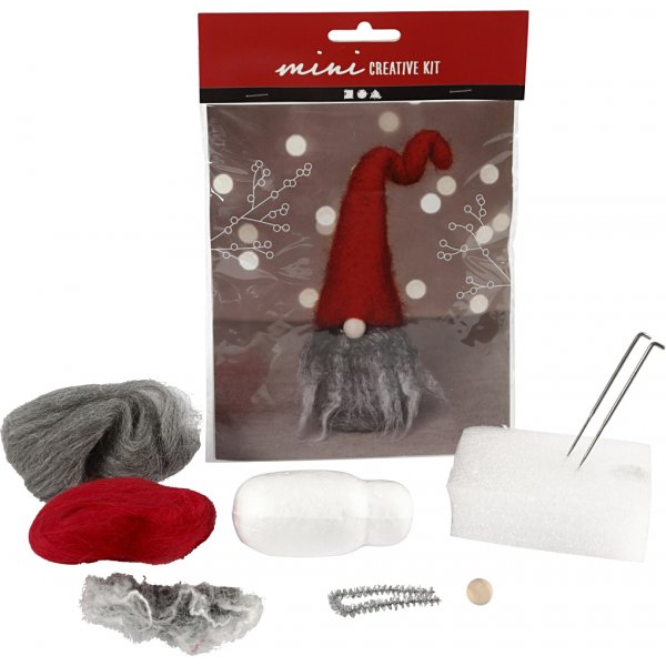 Mini DIY Kit - tomtenisse m/grått skägg Mini DIY Kit - tomtenisse m/grått skägg