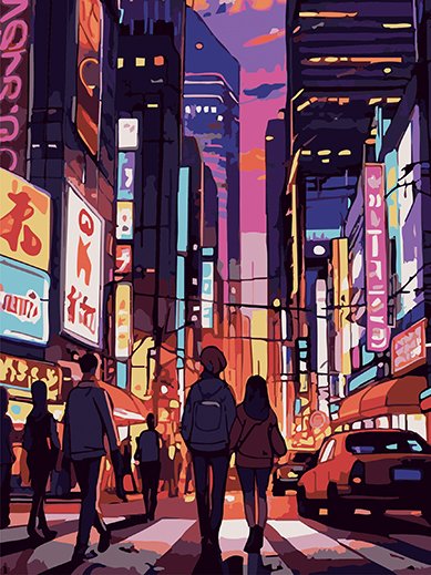 M�la efter nummer 30 x 40 cm - Tokyo