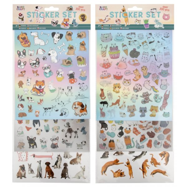Klisterm�rken hundar eller katter 100 st - sticker set - Slumpvis
