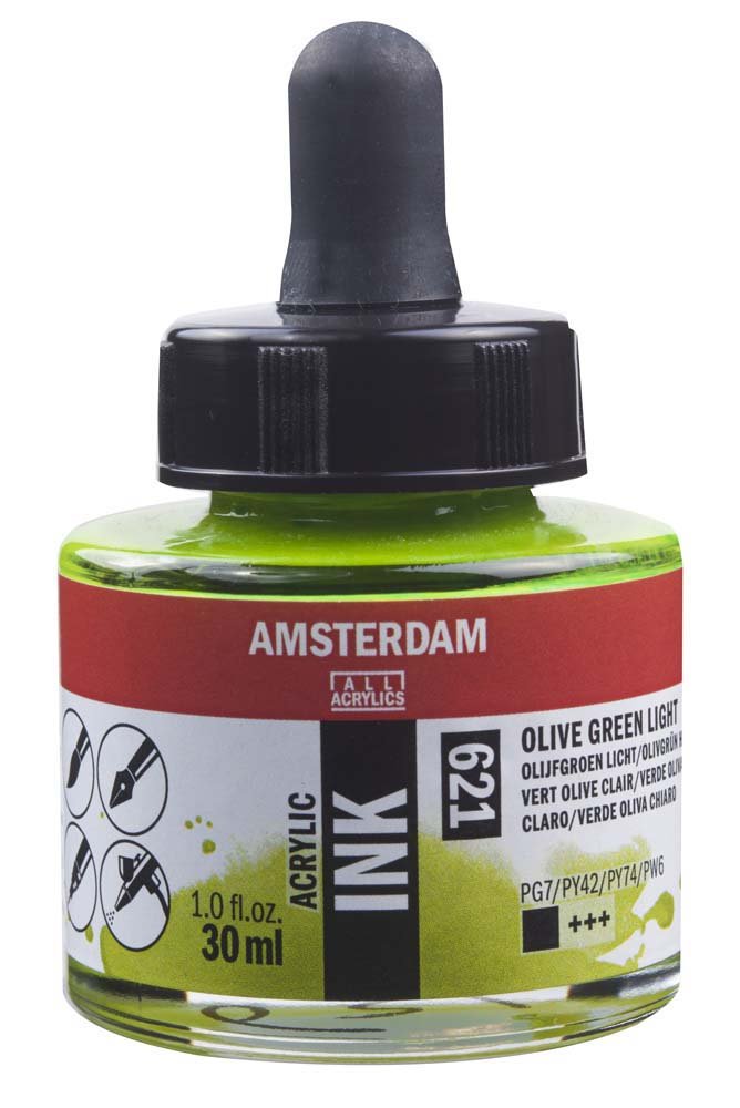 Akrylmarker Amsterdam 30 ml - Olive Green Light - Tusch & Blæk, Kunstnerfarver