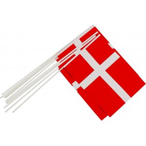 Papirflagg - Danmark - 10 stk