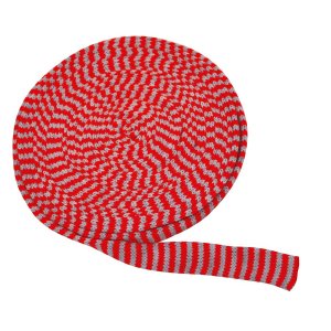 Karstrikket vev 3 cm rød/grå