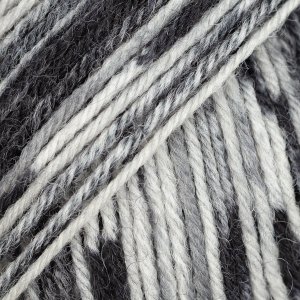 DROPS Fabel Print garn 50g - Svart/natur (905)
