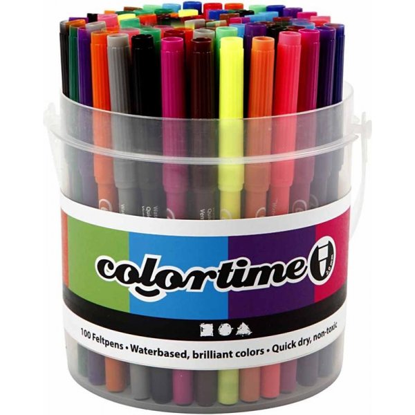 Colortime-pennor - mixade färger - 2 mm - 100 st Colortime-pennor - mixade färger - 2 mm - 100 st