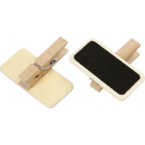 Tavle med klips - 4 x 2 cm - 100 stk Tavle med klips - 4 x 2 cm - 100 stk