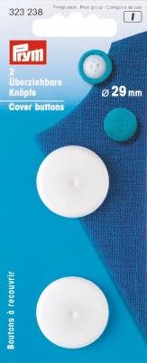 Plastknapper - kan betrækkes - 29 mm - 2-pak - Beklædte knapper, Knapper, Dekorationmateriale, Hobbymateriale, Håndværk