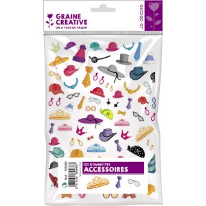 Set med 188 accessoarstickers på 2 ark Set med 188 accessoarstickers på 2 ark
