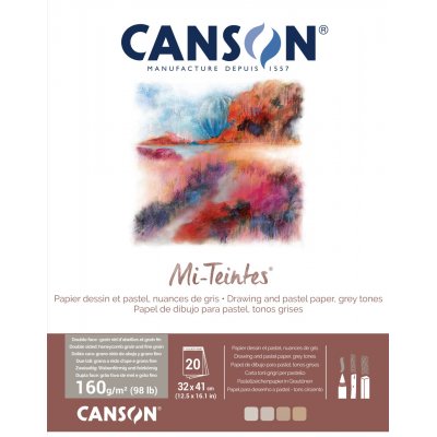 Canson Mi-Teintes Pastellpapper Gris160g - 32x41 cm