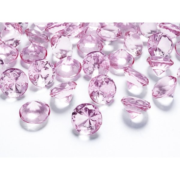 Diamantkonfetti - Ljusrosa 20 mm 10 st