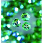 Glasprlor facetterade 4 mm - grn 1,200 st. runda, skimrande