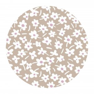 Ferdiglaget voksduk Happy Days mokka rund 160 cm