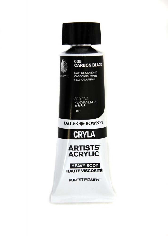 Akrylmaling Cryla 75 ml - Carbon Black - Akrylfarver, Kunstnerfarver