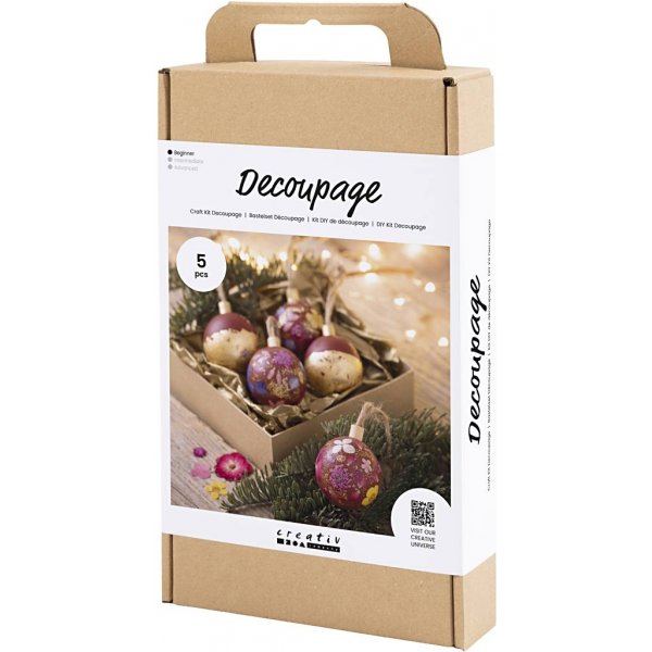 DIY Kit Decoupage - julröd - Torkade blommor DIY Kit Decoupage - julröd - Torkade blommor