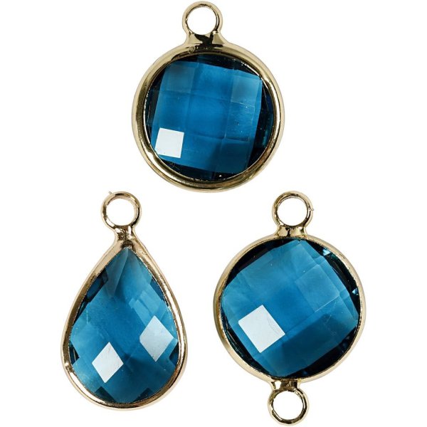 Smykkeanheng med cabochon turkis 15-20 mm 6 stk Smykkeanheng med cabochon turkis 15-20 mm 6 stk