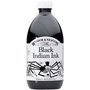 Blekk W&N 500ml - 030 Black Indian ink 500 ml