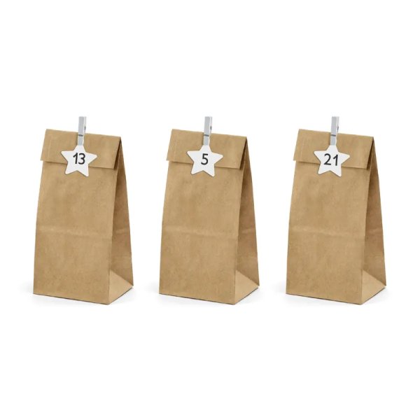 Adventskalender p�sar DIY kraft - 24-pack