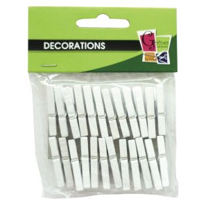 Träklämmor vita 25 mm, 24-pack Träklämmor vita 25 mm, 24-pack