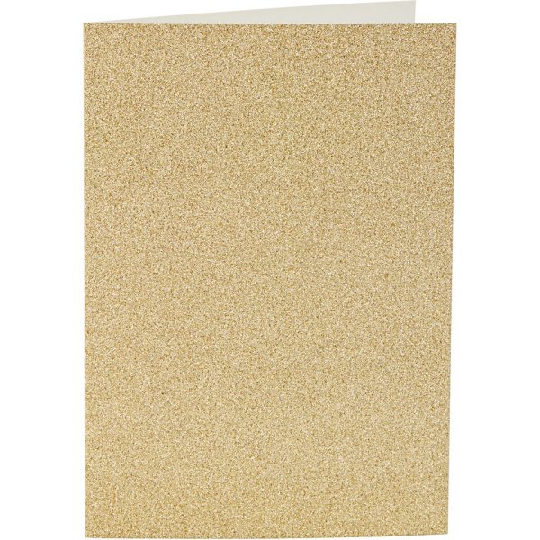 Kort och kuvert - guld - glitter - 11,5 x 16,5 cm - 4 set Kort och kuvert - guld - glitter - 11,5 x 16,5 cm - 4 set