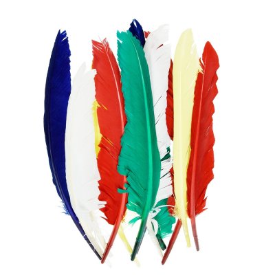 Indianerfjer 20-30 cm - Flere Farver Blandet 10-pak