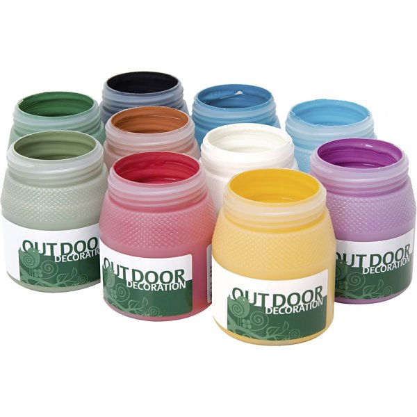 Utomhusfärg - mixade färger - 10 x 250 ml Utomhusfärg - mixade färger - 10 x 250 ml