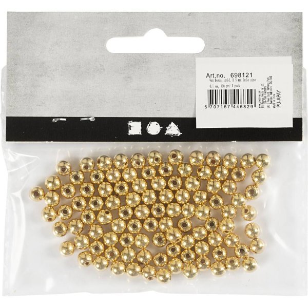 Vaxpärlor 5 mm Guld 100 st Vaxpärlor 5 mm Guld 100 st
