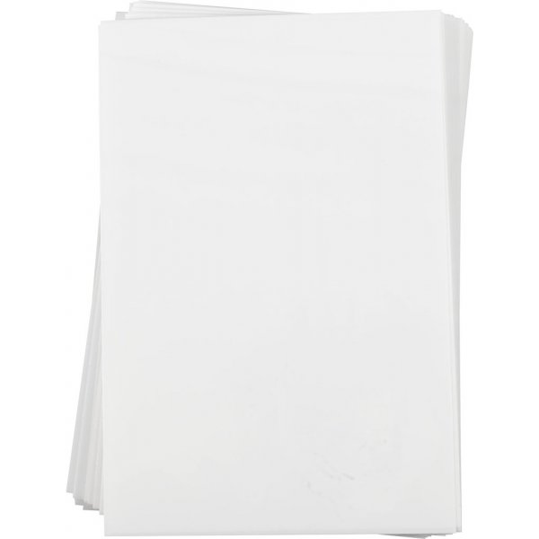 Krympe plastfolie - Matt hvit - 100 ark Krympe plastfolie - Matt hvit - 100 ark