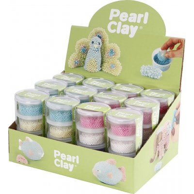 Pearl Clay - blandede farver - 12 stk